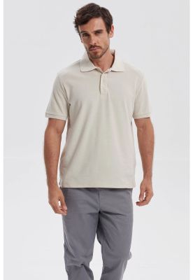 Polera Hombre Piqué Básica Lisa Beige - ll
