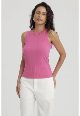 Polera Mujer Rib Lisa Fucsia