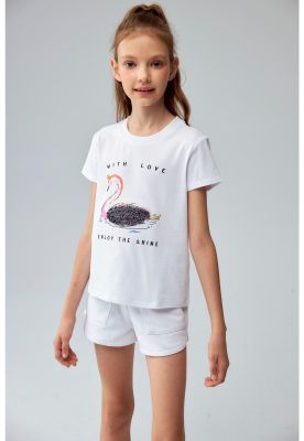 Polera Niña Textura Blanco