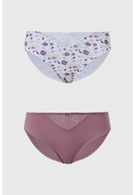 Imagen 1 del producto Calzón Mujer Bikini Liso Estampado Blanco