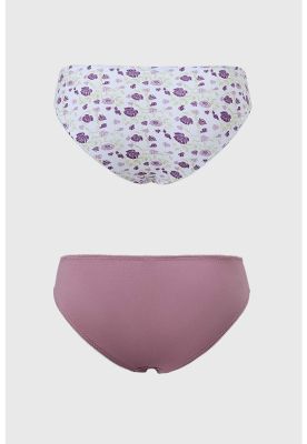 Imagen 2 del producto Calzón Mujer Bikini Liso Estampado Blanco