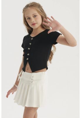 Imagen 2 del producto Polera Niña Botones De Lazo Negro