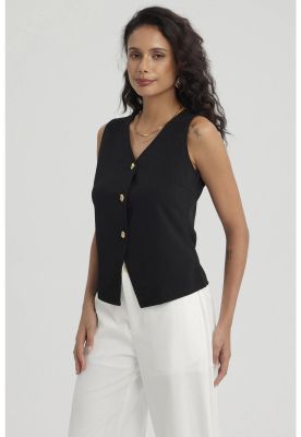 Imagen 2 del producto Polera Mujer 3 Botones Negro