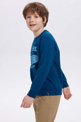 Imagen 2 del producto Polerón Niño Básico Print Azul Petroleo