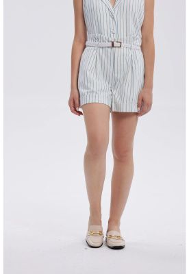 Short Mujer Con Cinturón Crudo