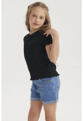 Imagen 2 del producto Polera Niña Con Textura Negro