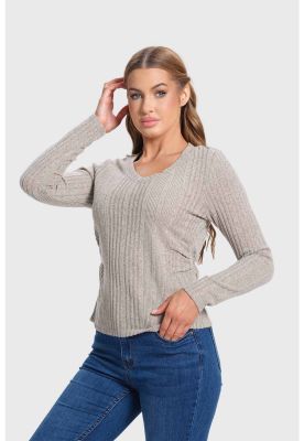 Imagen 2 del producto Polera Mujer Rib Camman Beige