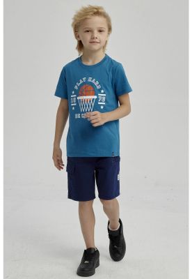 Imagen 2 del producto Polera Niño Básica Estampada Petróleo