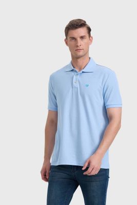Imagen 2 del producto Polera Hombre Piqué Básica Celeste