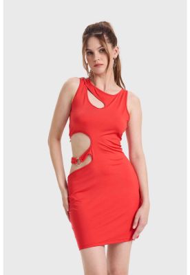 Vestido Mujer Cut Out Rojo