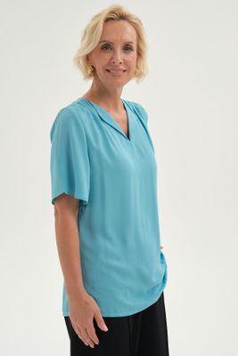 Imagen 2 del producto Blusa Mujer Vuelo Aplicación Celeste