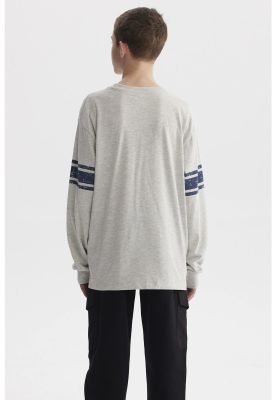 Imagen 2 del producto Polera Niño College Con Franjas Gris Melange