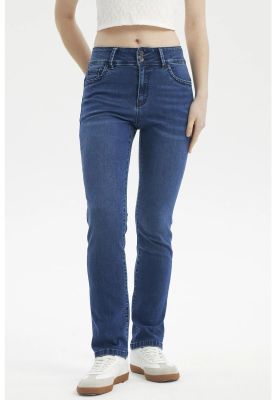 Imagen 1 del producto Jeans Mujer Flo Calce Recto Azul Oscuro - ll