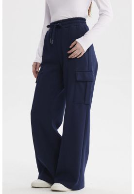Imagen 2 del producto Pantalón Buzo Mujer Cargo Azul Oscuro