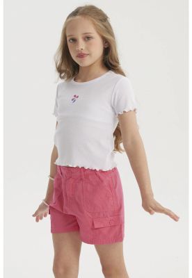 Imagen 2 del producto Polera Niña Rib Print Bordado Blanco