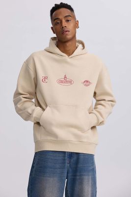 Imagen 1 del producto Polerón Hombre Hoodie Doble Print Beige