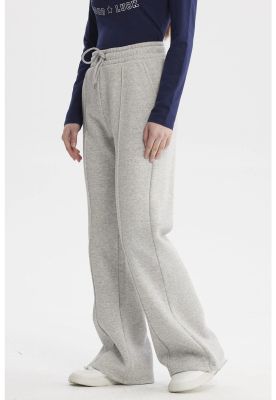 Imagen 2 del producto Pantalón Buzo Mujer Flare Corte Frontal Gris Melange