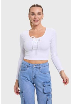 Imagen 1 del producto Polera Mujer Amarras Escote Blanco