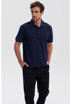 Imagen 1 del producto Polera Hombre Piqué Básica Lisa Azul Marino - ll