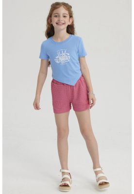 Polera Niña Print Basta Simétrica Azulino