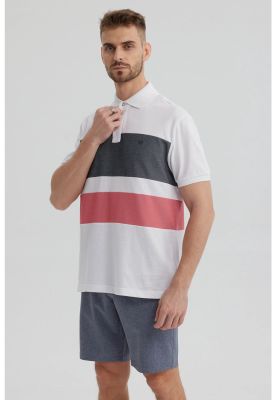 Imagen 2 del producto Polera Hombre Franjas Horizontales Rojo