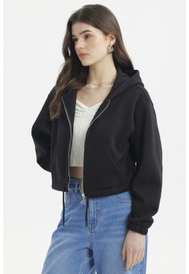 Imagen 2 del producto Polerón Mujer Zipper Crop Negro - ll