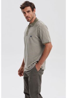 Imagen 2 del producto Polera Hombre Mini Rayas Verde