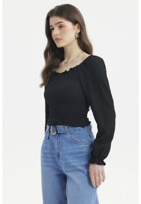 Imagen 2 del producto Blusa Mujer Recogido En El Pecho Negro