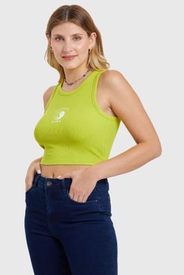 Imagen 2 del producto Polera Mujer Top Bordado Verde