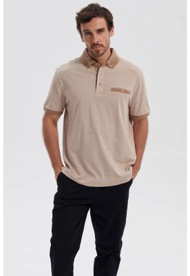 Polera Hombre Botón Beige