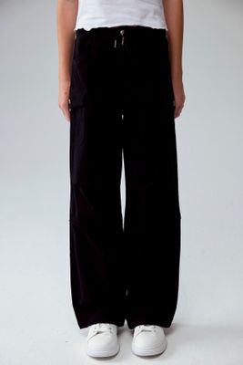 Pantalón Niña Parachute Con Bolsillo Negro
