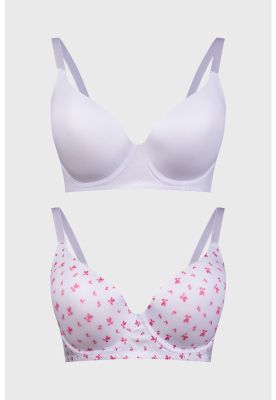 Imagen 1 del producto Sostén Mujer Bipack Estampado Liso Fucsia