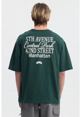 Imagen 2 del producto Polera Hombre Oversize Doble Print Verde