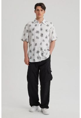 Camisa Hombre Full Print Blanco