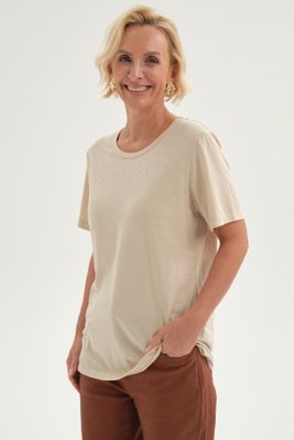 Imagen 2 del producto Polera Mujer Con Tachas Beige