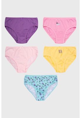 Calzón Niña 5 Pack Full Print Mini Print Fucsia