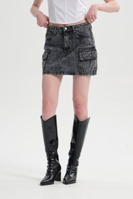 Imagen 1 del producto Falda Mujer Cargo Lavado Negro