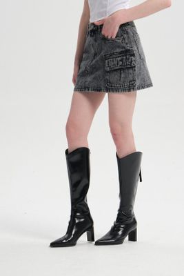 Imagen 2 del producto Falda Mujer Cargo Lavado Negro