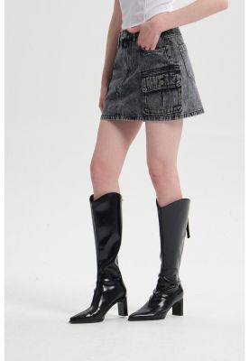 Imagen 2 del producto Falda Mujer Cargo Lavado Negro