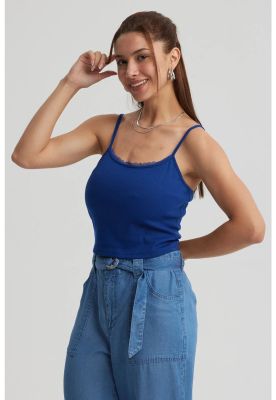 Imagen 2 del producto Peto Mujer Encaje Crop Azul