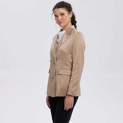 Imagen 2 del producto Blazer Mujer Largo Satinado Beige