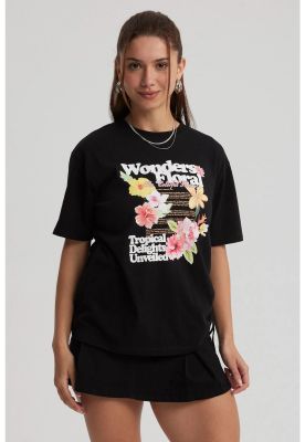 Polera Mujer Oversize Recogido Negro