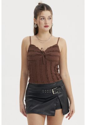 Imagen 1 del producto Polera Peto Mujer Texturizada Café