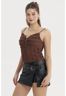 Imagen 2 del producto Polera Peto Mujer Texturizada Café