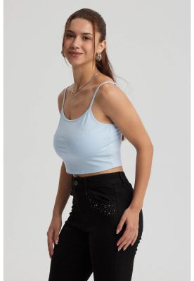 Imagen 2 del producto Peto Mujer Crop Rib Celeste Oscuro