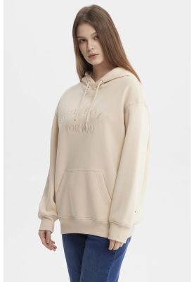 Imagen 2 del producto Polerón Mujer Canguro Print Beige - ll