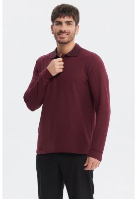 Imagen 2 del producto Polera Hombre Cuello Contraste Burdeo