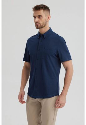 Imagen 2 del producto Camisa Hombre Piqué Con Bolsillo Azul Marino