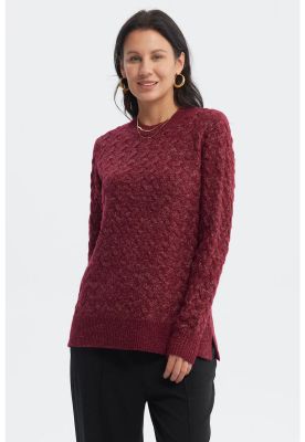 Imagen 2 del producto Sweater Mujer Calado Rojo