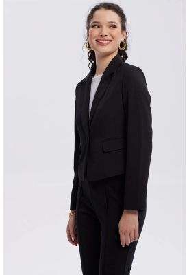 Imagen 2 del producto Blazer Mujer Botón Bolsillos Negro